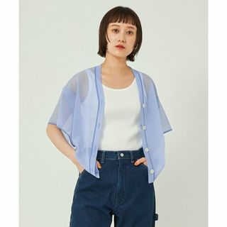 ユナイテッドアローズグリーンレーベルリラクシング(UNITED ARROWS green label relaxing)の【LT.BLUE】シアー フレア スリーブ プルオーバー カーディガン -ウォッシャブル-(ニット/セーター)