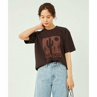 ユナイテッドアローズグリーンレーベルリラクシング(UNITED ARROWS green label relaxing)の【DK.BROWN】【別注】<MIXTA>ショート スリーブ プリント プルオーバー カットソー(カットソー(長袖/七分))