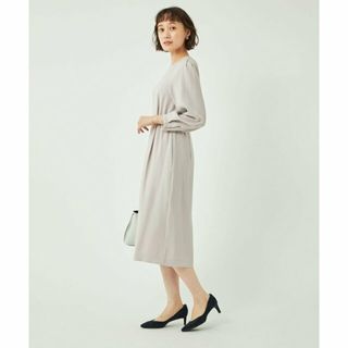 ユナイテッドアローズグリーンレーベルリラクシング(UNITED ARROWS green label relaxing)の【LT.GRAY】スフレット サイド ギャザー ワンピース -マシンウォッシャブル・ストレッチ・防シワ- ◇No03◇(ロングワンピース/マキシワンピース)