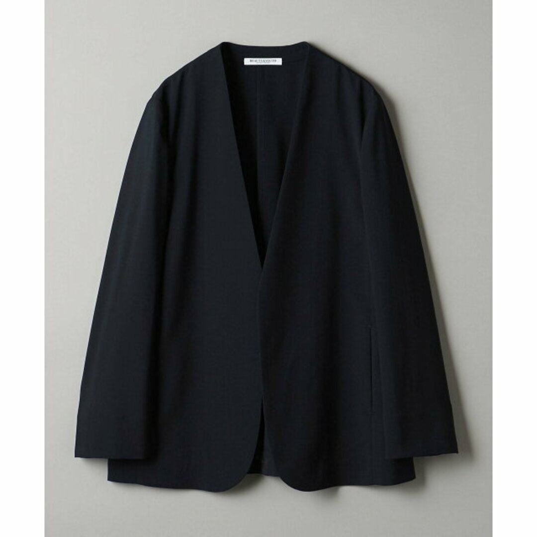 BEAUTY&YOUTH UNITED ARROWS(ビューティアンドユースユナイテッドアローズ)の【NAVY】【S】ポプリン カラーレス ジャケット レディースのジャケット/アウター(ノーカラージャケット)の商品写真