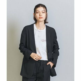 ビューティアンドユースユナイテッドアローズ(BEAUTY&YOUTH UNITED ARROWS)の【NAVY】ポプリン カラーレス ジャケット(ノーカラージャケット)