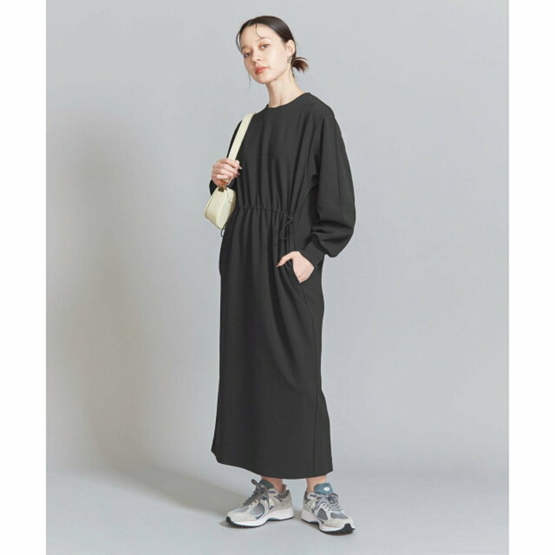 BEAUTY&YOUTH UNITED ARROWS(ビューティアンドユースユナイテッドアローズ)の【BLACK】ジョーゼット ドロースト ワンピース -ウォッシャブル- レディースのワンピース(ロングワンピース/マキシワンピース)の商品写真