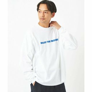 ユナイテッドアローズグリーンレーベルリラクシング(UNITED ARROWS green label relaxing)の【WHITE】<OAFISH>ENJOY THE PROCESS プリント 長袖 Tシャツ(Tシャツ/カットソー(半袖/袖なし))