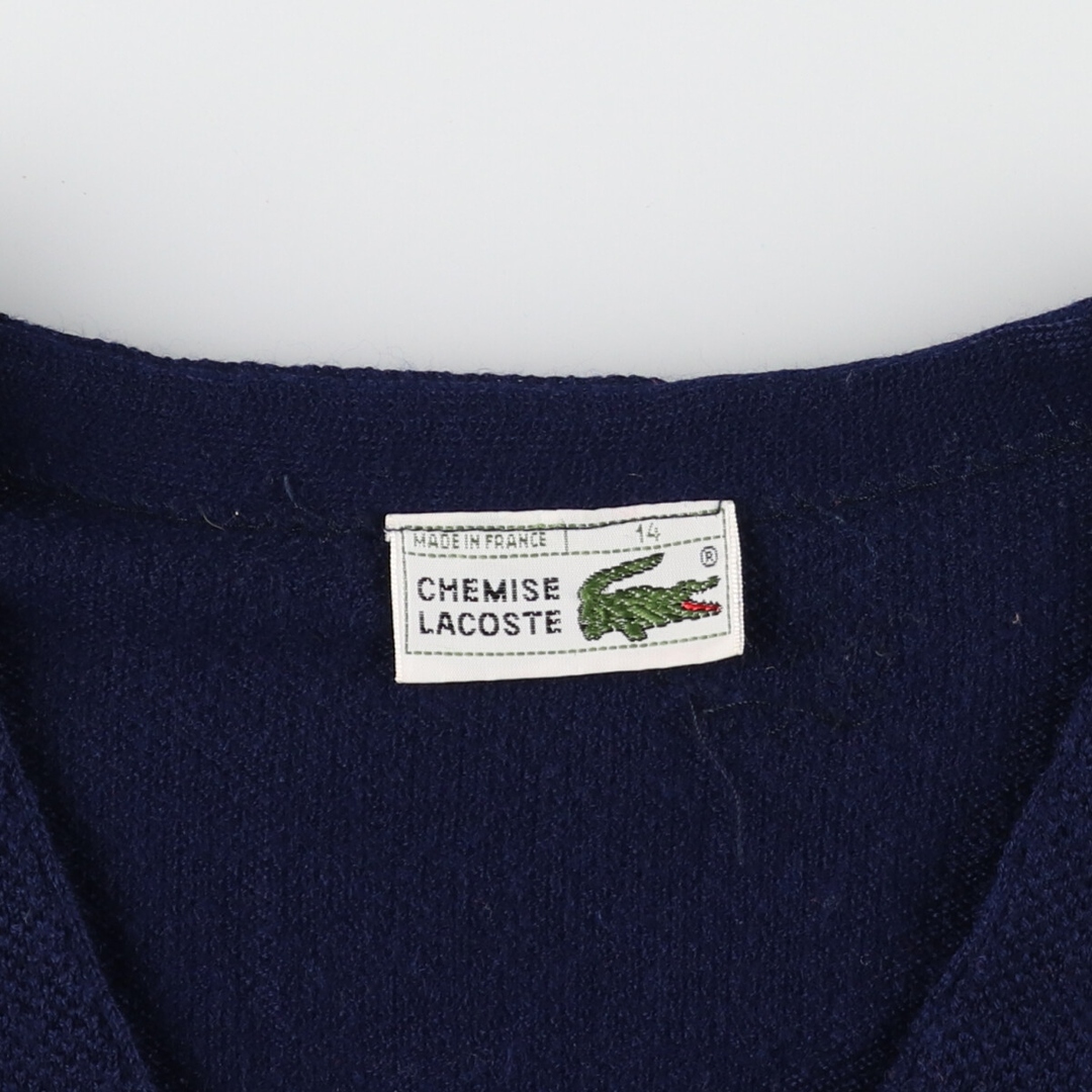 LACOSTE(ラコステ)の古着 80年代 ラコステ LACOSTE CHEMISE フレンチラコステ ウールニットカーディガン フランス製 レディースS ヴィンテージ /eaa424145 レディースのトップス(カーディガン)の商品写真