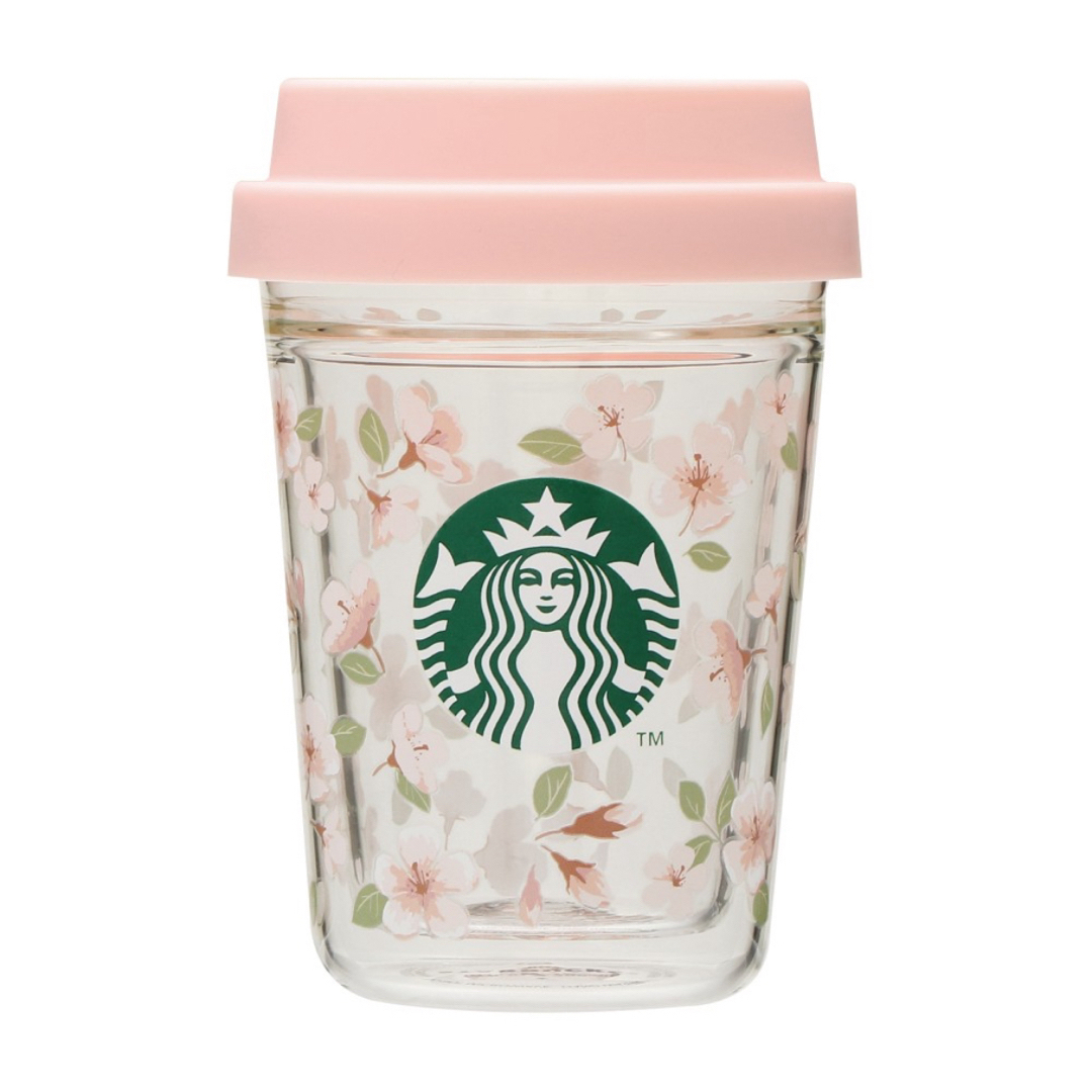 Starbucks Coffee(スターバックスコーヒー)の【新品未使用】SAKURA2024ダブルウォール耐熱グラスカップ296ml 限定 インテリア/住まい/日用品のキッチン/食器(グラス/カップ)の商品写真