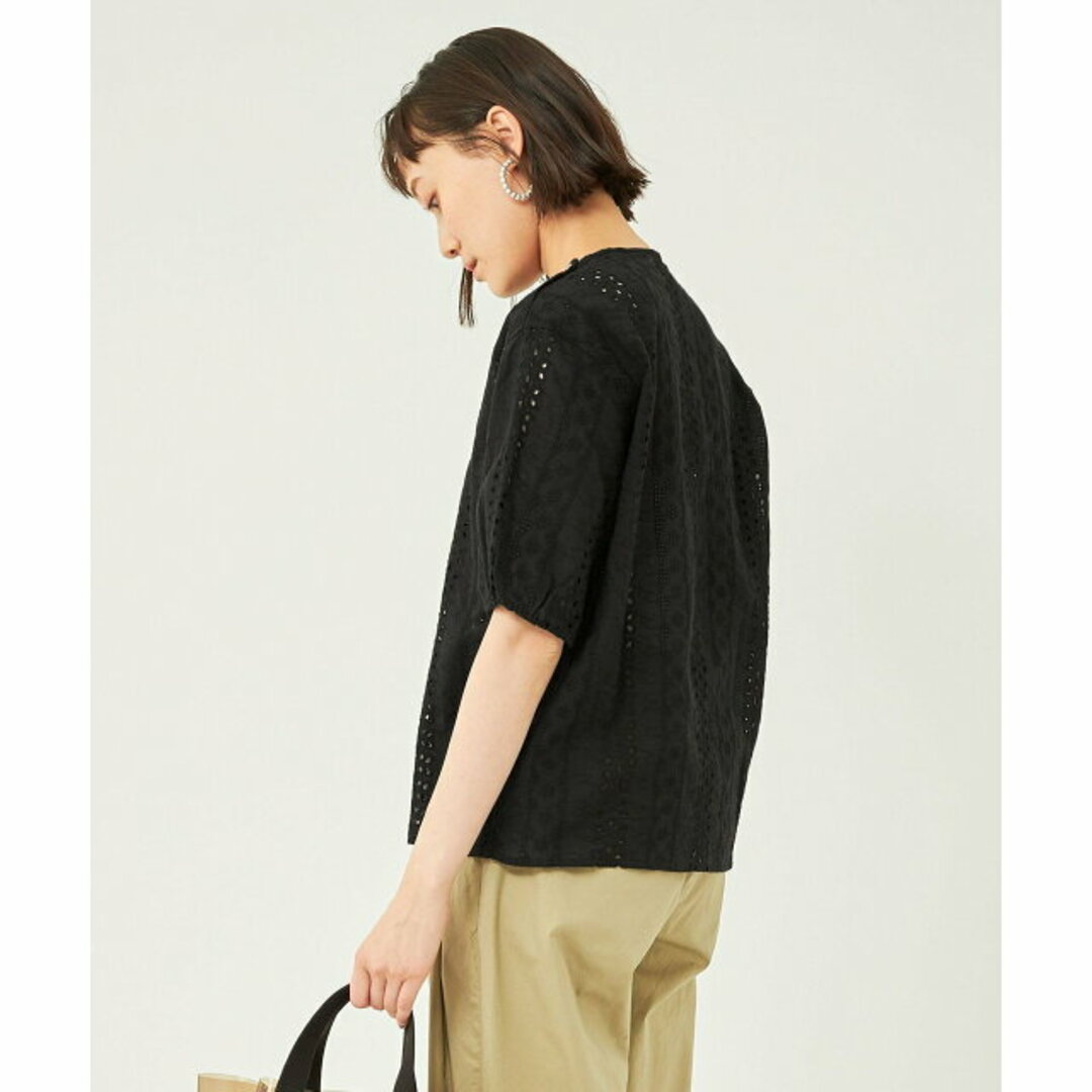 UNITED ARROWS green label relaxing(ユナイテッドアローズグリーンレーベルリラクシング)の【BLACK】【別注】<MEYAME*green label relaxing> レース ブラウス レディースのトップス(シャツ/ブラウス(長袖/七分))の商品写真