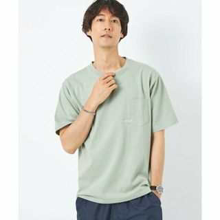 ユナイテッドアローズグリーンレーベルリラクシング(UNITED ARROWS green label relaxing)の【LIME】【別注】<UNIVERSAL OVERALL>GLR ロゴ エンブロ ポケット Tシャツ(Tシャツ/カットソー(半袖/袖なし))