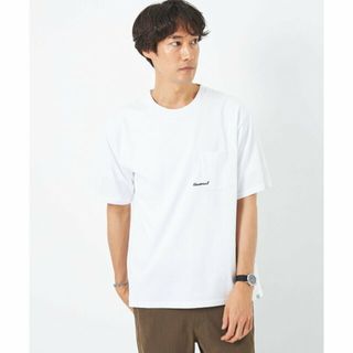 ユナイテッドアローズグリーンレーベルリラクシング(UNITED ARROWS green label relaxing)の【WHITE】【別注】<UNIVERSAL OVERALL>GLR ロゴ エンブロ ポケット Tシャツ(Tシャツ/カットソー(半袖/袖なし))