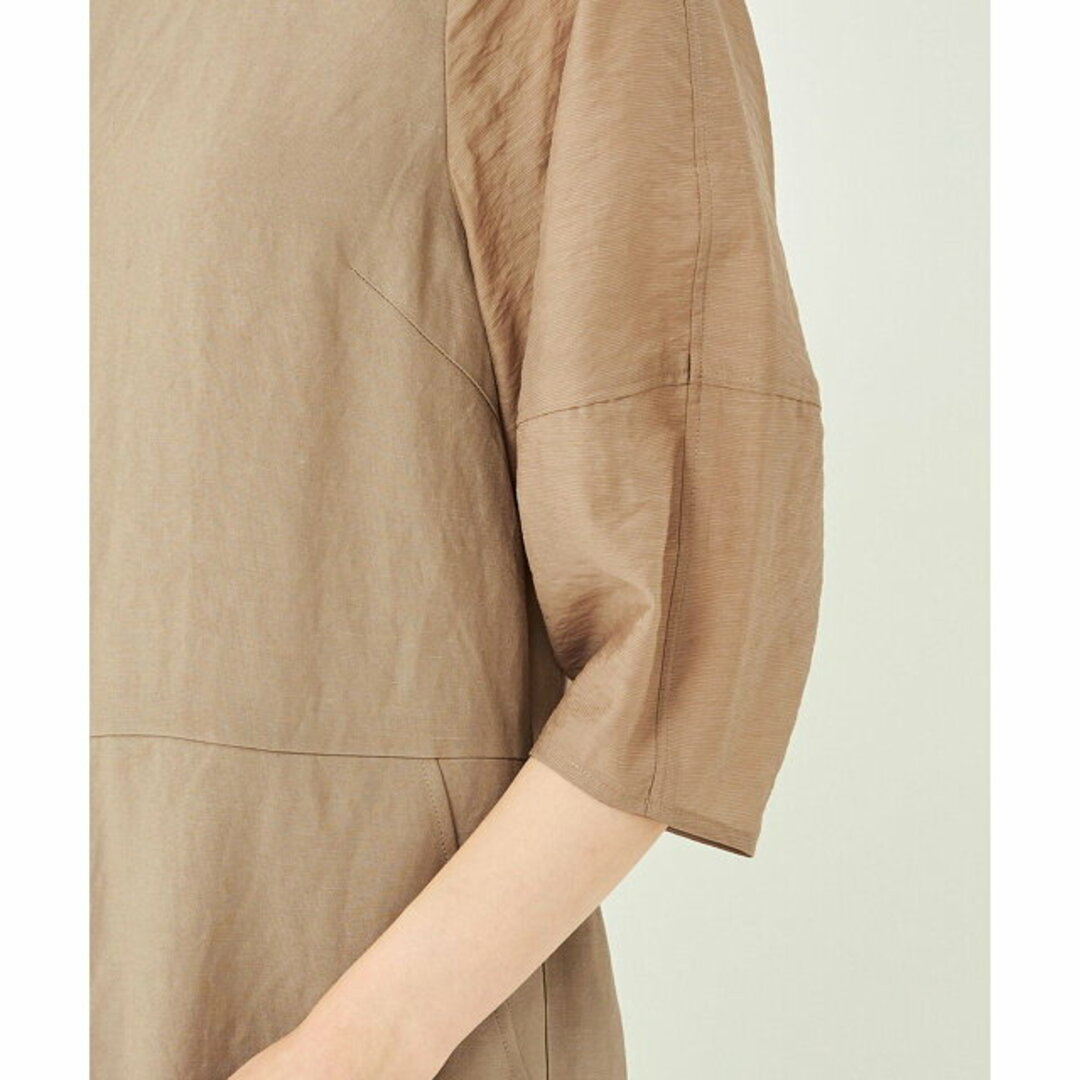 UNITED ARROWS green label relaxing(ユナイテッドアローズグリーンレーベルリラクシング)の【BEIGE】【M(38)】ドライ レーヨンリネン オールインワン -接触冷感- レディースのパンツ(サロペット/オーバーオール)の商品写真