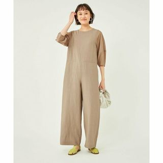 ユナイテッドアローズグリーンレーベルリラクシング(UNITED ARROWS green label relaxing)の【BEIGE】ドライ レーヨンリネン オールインワン -接触冷感-(サロペット/オーバーオール)