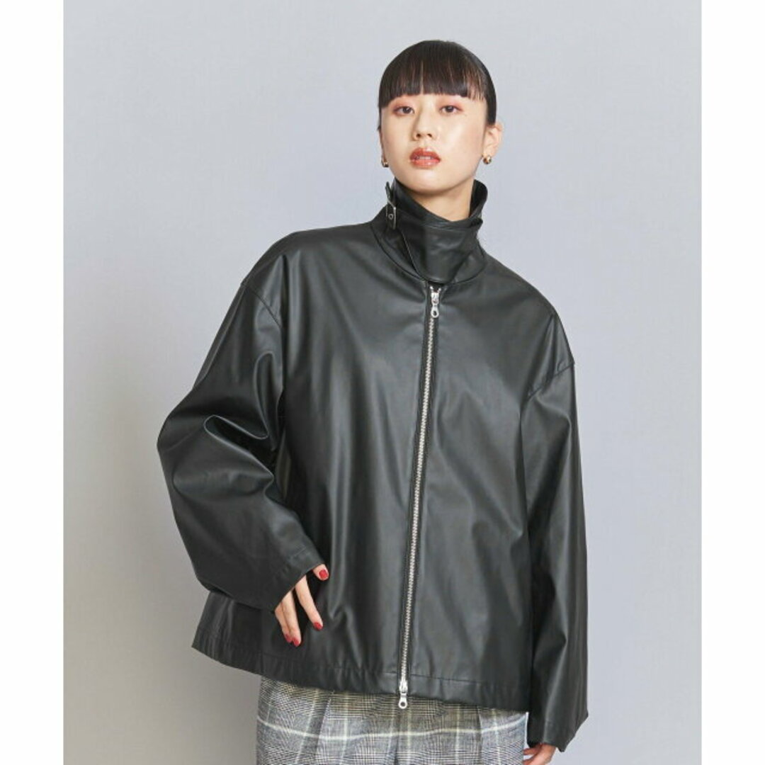 BEAUTY&YOUTH UNITED ARROWS(ビューティアンドユースユナイテッドアローズ)の【BLACK】フェイクレザーコーティング ブルゾン レディースのジャケット/アウター(ブルゾン)の商品写真