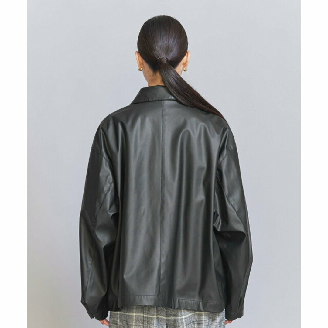 BEAUTY&YOUTH UNITED ARROWS(ビューティアンドユースユナイテッドアローズ)の【BLACK】フェイクレザーコーティング ブルゾン レディースのジャケット/アウター(ブルゾン)の商品写真