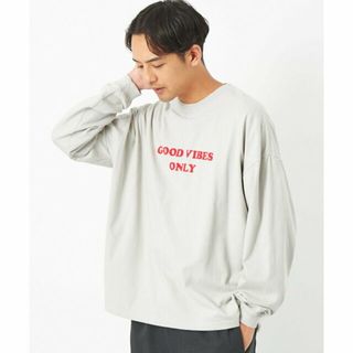 ユナイテッドアローズグリーンレーベルリラクシング(UNITED ARROWS green label relaxing)の【LT.GRAY】<OAFISH>GOOD VIBES ONLY プリント 長袖 Tシャツ(Tシャツ/カットソー(半袖/袖なし))