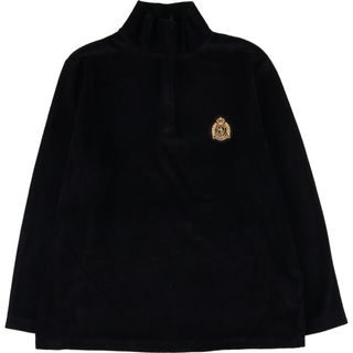 古着 ラルフローレン Ralph Lauren LAUREN ローレン ベロア ハーフジップ ワンポイントロゴスウェットシャツ トレーナー レディースM /eaa421433