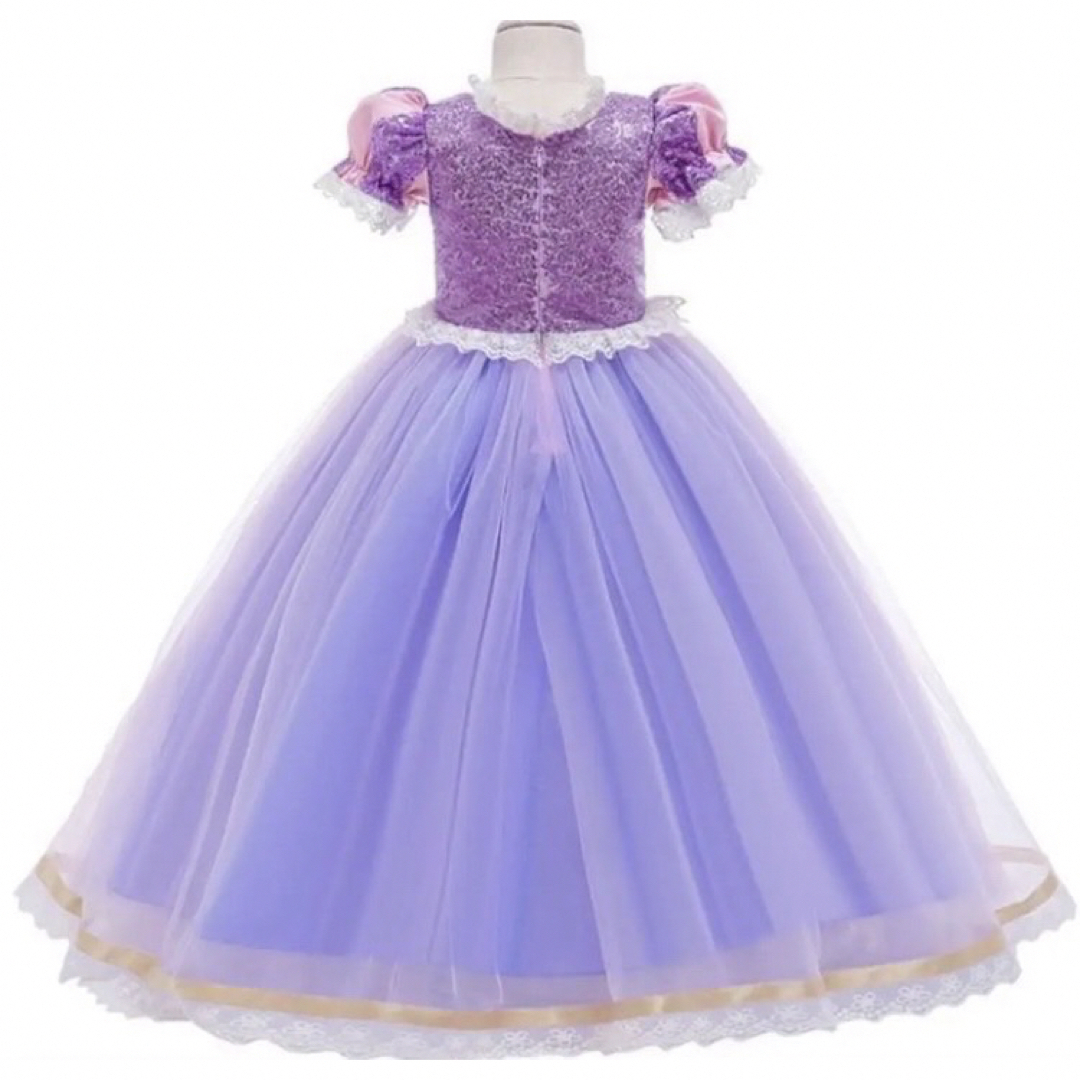 120 プリンセス　ドレス　プリンセスドレス　コスプレ　キッズ　キッズドレス　紫 キッズ/ベビー/マタニティのキッズ服女の子用(90cm~)(ドレス/フォーマル)の商品写真