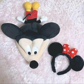 ディズニー(Disney)のミッキーマウス ファンキャップ ミニーマウス カチューシャ ディズニーグッズ(ぬいぐるみ/人形)