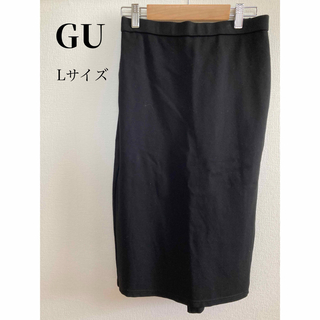 ジーユー(GU)のGU ジーユー スカート タイトスカート 黒 ブラック ウエストゴム シンプル(ひざ丈スカート)