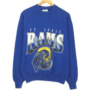 古着 90年代 LOCKER LINE NFL ST.LOUIS RAMS セントルイスラムズ ロゴスウェットシャツ トレーナー USA製 メンズM ヴィンテージ /eaa389248(スウェット)