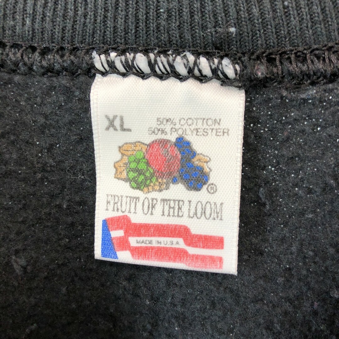 FRUIT OF THE LOOM(フルーツオブザルーム)の古着 90年代 フルーツオブザルーム FRUIT OF THE LOOM 両面プリント プリントスウェットシャツ トレーナー USA製 メンズXL ヴィンテージ /eaa413461 メンズのトップス(スウェット)の商品写真