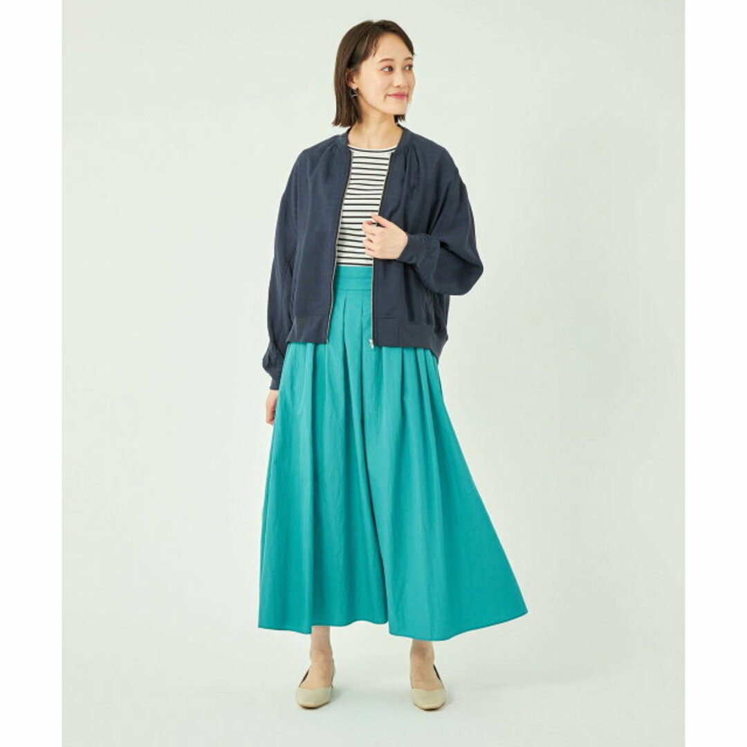 UNITED ARROWS green label relaxing(ユナイテッドアローズグリーンレーベルリラクシング)の【TURQUOISE】撥水 タック フレア スカート レディースのスカート(ロングスカート)の商品写真