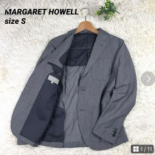 マーガレットハウエル(MARGARET HOWELL)の美品✨マーガレットハウエル（S）テーラードジャケット　麻　背抜き　ウール(テーラードジャケット)