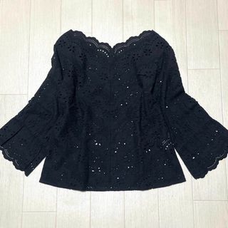 アプワイザーリッシェ(Apuweiser-riche)のアプワイザーリッシェ 花柄 総柄 カットワーク カットソー 2way スカラ 2(Tシャツ(長袖/七分))