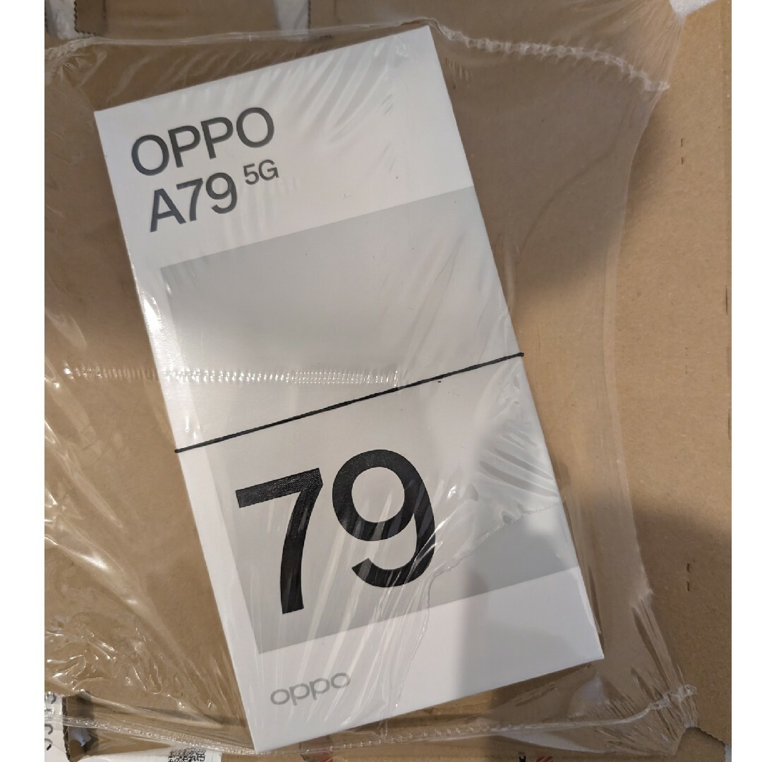 OPPO(オッポ)のOPPO A79 5G ブラック　新品　未開封　シュンリンク付 スマホ/家電/カメラのスマートフォン/携帯電話(スマートフォン本体)の商品写真