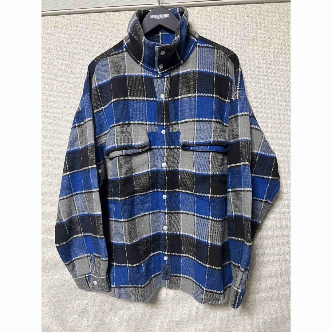 売れ済オンライン TENDERLOIN FLANNEL CHECK SHT BLUE L シャツ