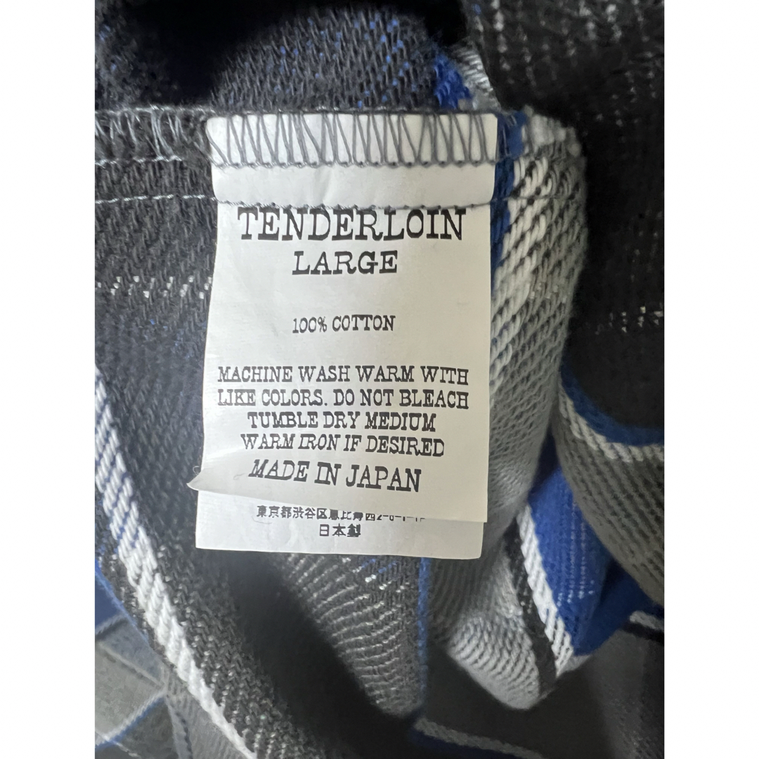 売れ済オンライン TENDERLOIN FLANNEL CHECK SHT BLUE L シャツ