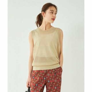 ユナイテッドアローズグリーンレーベルリラクシング(UNITED ARROWS green label relaxing)の【BEIGE】シアー ノースリーブ プルオーバー ニット -ウォッシャブル-(ニット/セーター)