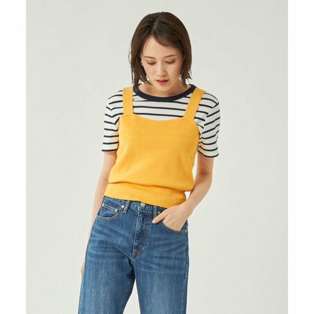 UNITED ARROWS green label relaxing(ユナイテッドアローズグリーンレーベルリラクシング)の【YELLOW】コットン アセテート ニット ビスチェ -ウォッシャブル- レディースのトップス(ベスト/ジレ)の商品写真