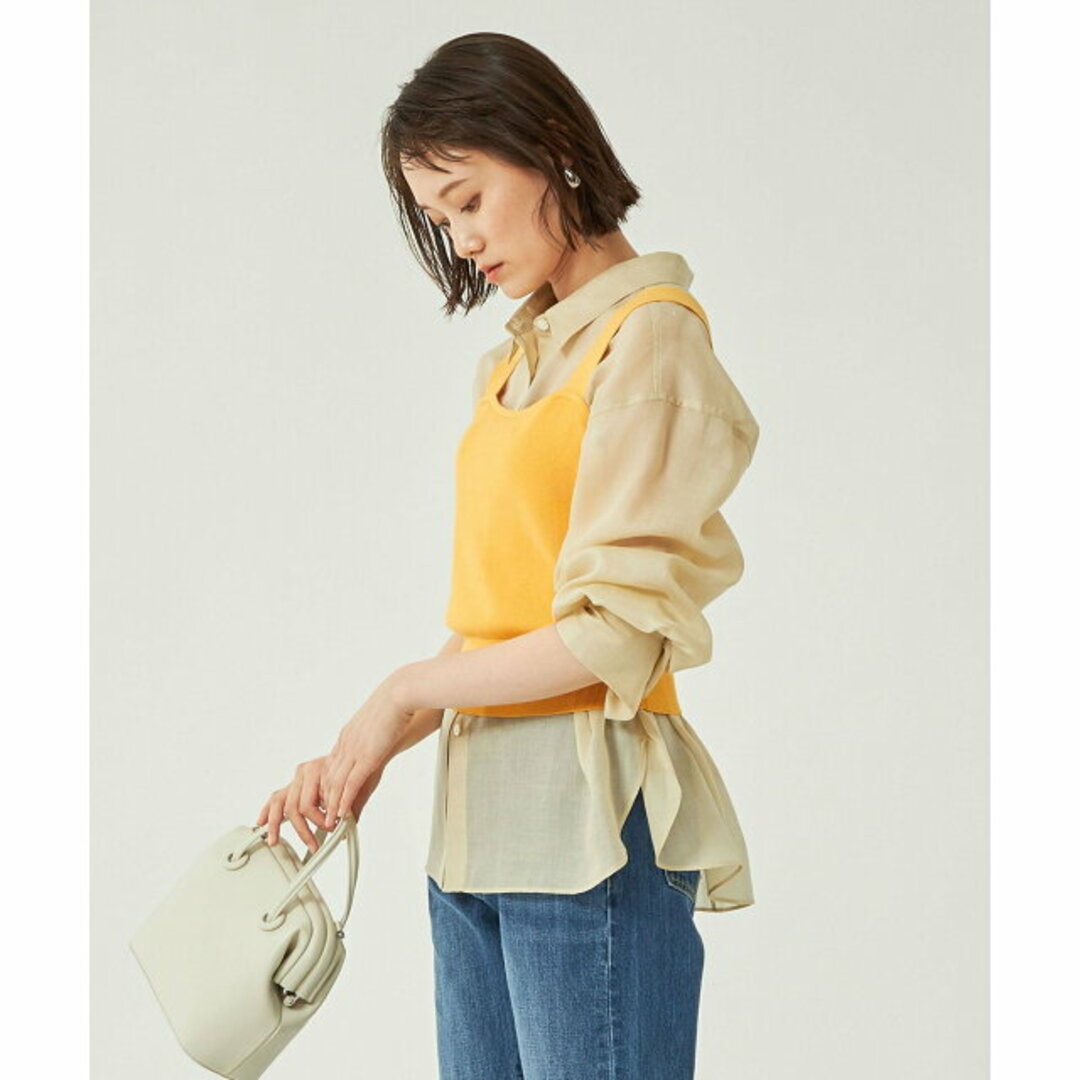 UNITED ARROWS green label relaxing(ユナイテッドアローズグリーンレーベルリラクシング)の【YELLOW】コットン アセテート ニット ビスチェ -ウォッシャブル- レディースのトップス(ベスト/ジレ)の商品写真