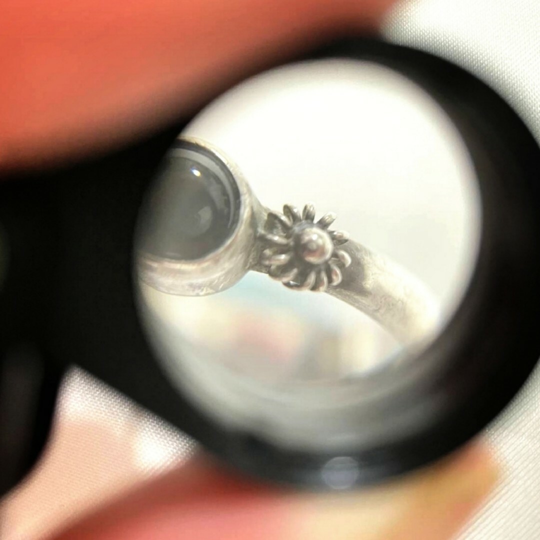INDIAN JEWELRY(インディアンジュエリー)のヴィンテージ インディアンジュエリー オニキス×シルバーリング 指輪 SV925 メンズのアクセサリー(リング(指輪))の商品写真