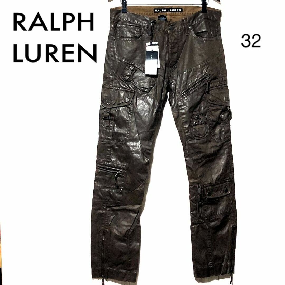 Ralph Lauren(ラルフローレン)のラルフローレンブラックレーベル コーティング カーゴ デニムパンツ 32 未使用 メンズのパンツ(ワークパンツ/カーゴパンツ)の商品写真