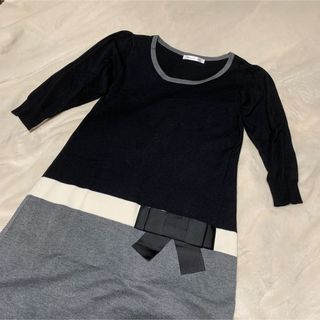 ザラ(ZARA)のリボン ニットワンピース(ひざ丈ワンピース)