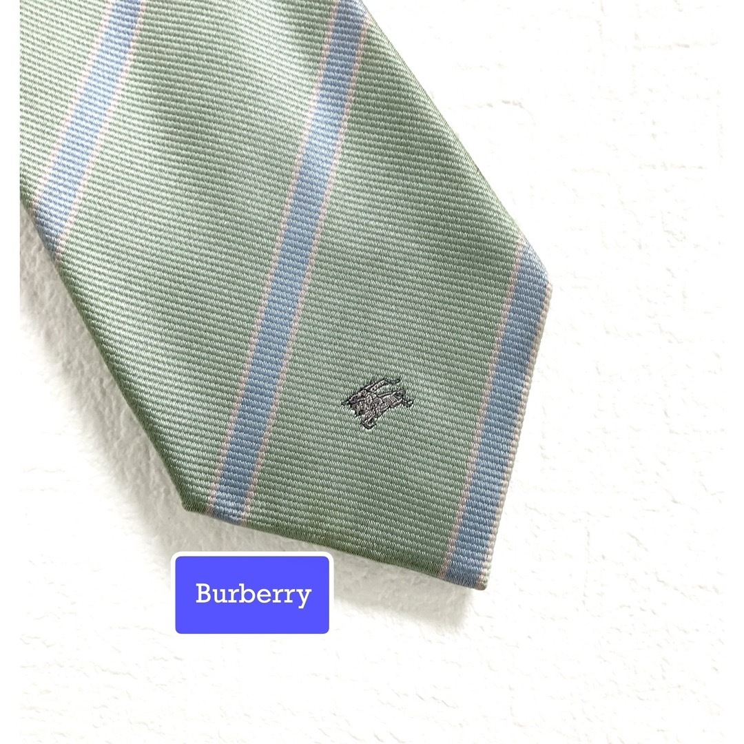 BURBERRY(バーバリー)のバーバリー Burberry ペールグリーン シルク100% ネクタイ メンズのファッション小物(ネクタイ)の商品写真