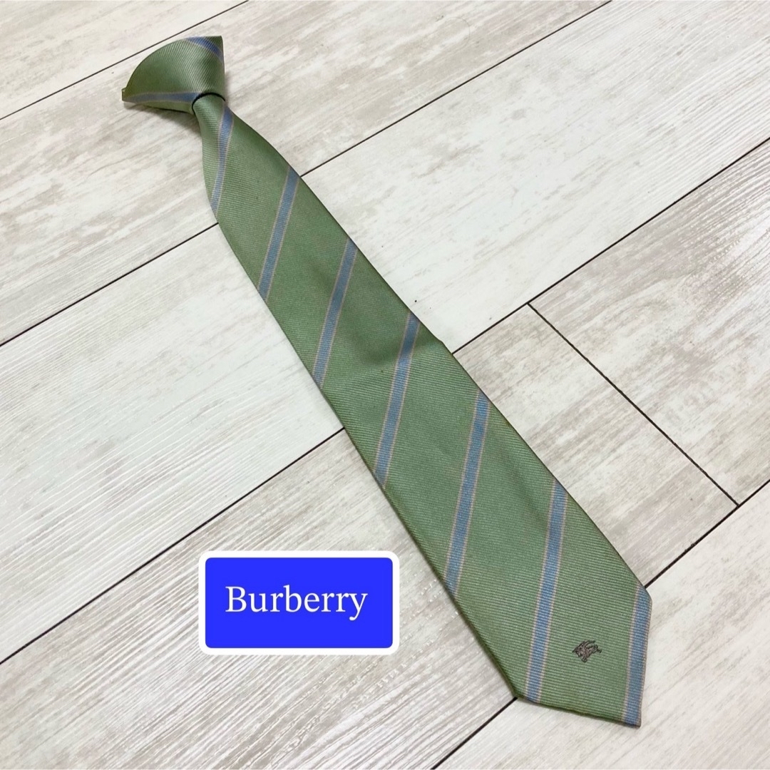 BURBERRY(バーバリー)のバーバリー Burberry ペールグリーン シルク100% ネクタイ メンズのファッション小物(ネクタイ)の商品写真