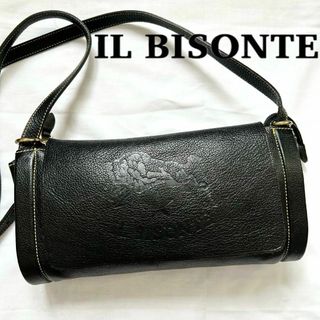 イルビゾンテ(IL BISONTE)の✨極美品✨入手困難　イルビゾンテ　ショルダーバッグ　レザー　ブラック　デカロゴ(ショルダーバッグ)