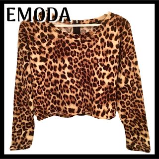 エモダ(EMODA)のEMODA レオパード ニット TOPS カーディガン 2way バックジップ (ニット/セーター)