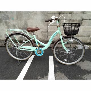 (No 0307-4)Pastel charm 24インチ グリーン(自転車本体)