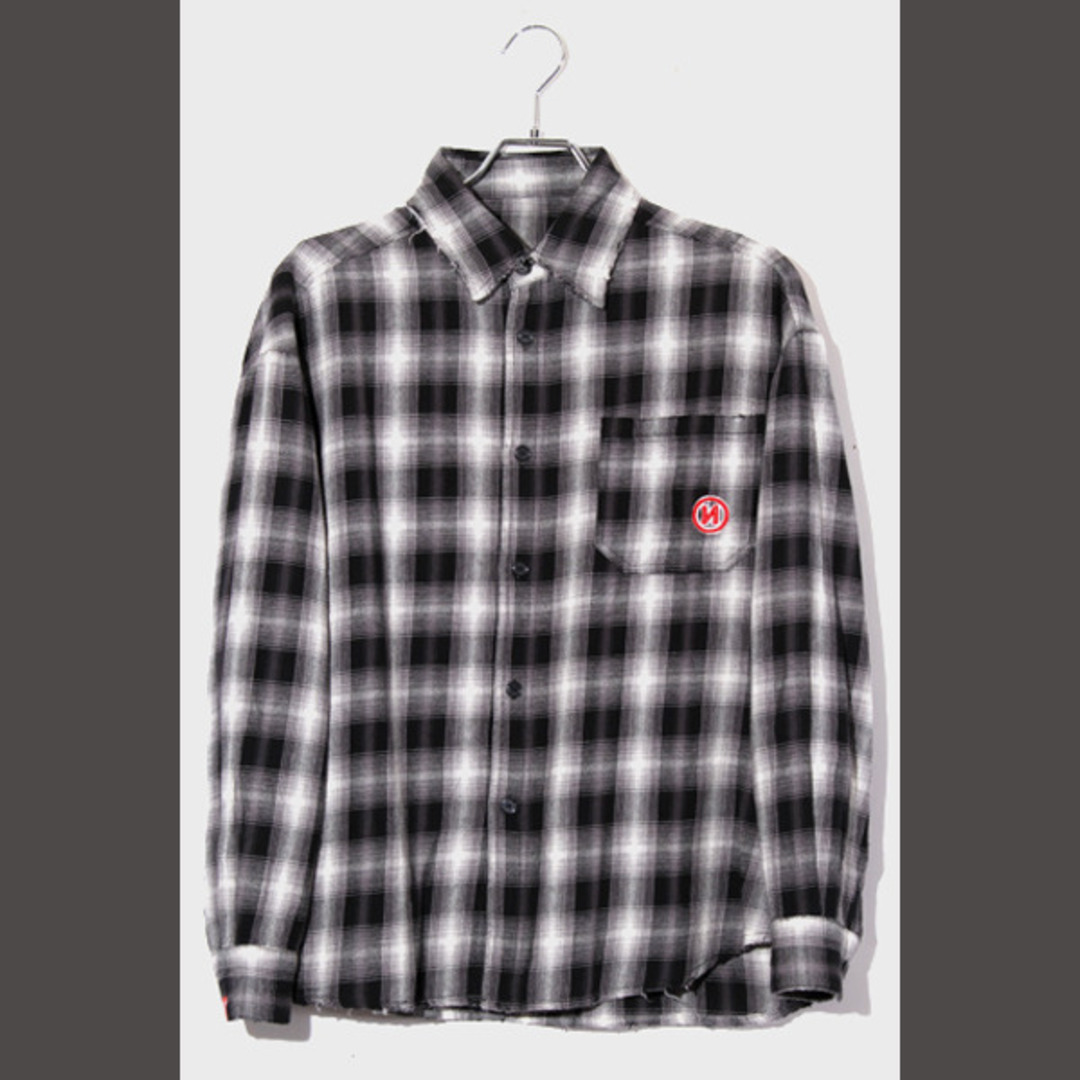 other(アザー)の9090 オリジナルパターン オンブレシャツ ブラック 長袖 チェックシャツ M メンズのトップス(シャツ)の商品写真