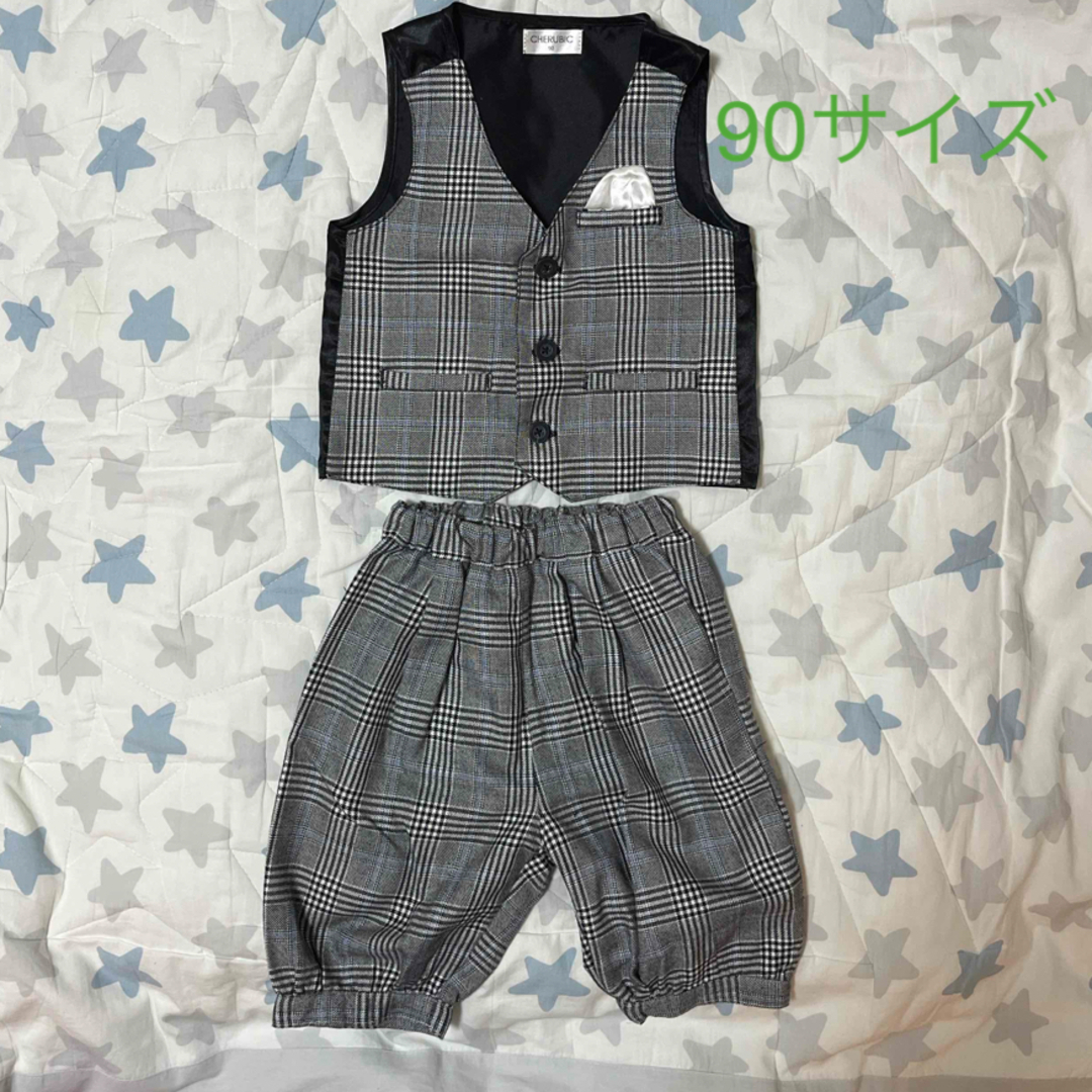 フォーマルセットアップ　90サイズ キッズ/ベビー/マタニティのキッズ服男の子用(90cm~)(ドレス/フォーマル)の商品写真