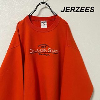 ジャージーズ(JERZEES)のジャージーズ カレッジスウェット オレンジ 刺繍 オクラホマ州立大学(スウェット)