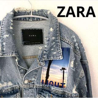 ザラ(ZARA)のZARA Gジャン　デニムジャケット　ダメージ加工　ザラ　Lサイズ(Gジャン/デニムジャケット)