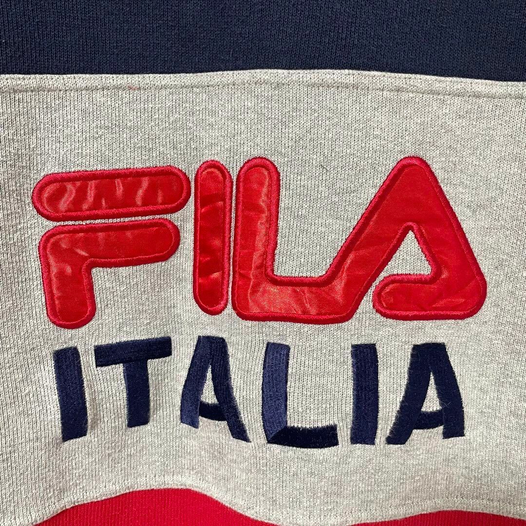 FILA(フィラ)の90s フィラ Vネック スウェット マルチカラー 紺 赤 緑 グレー 刺繍 メンズのトップス(スウェット)の商品写真