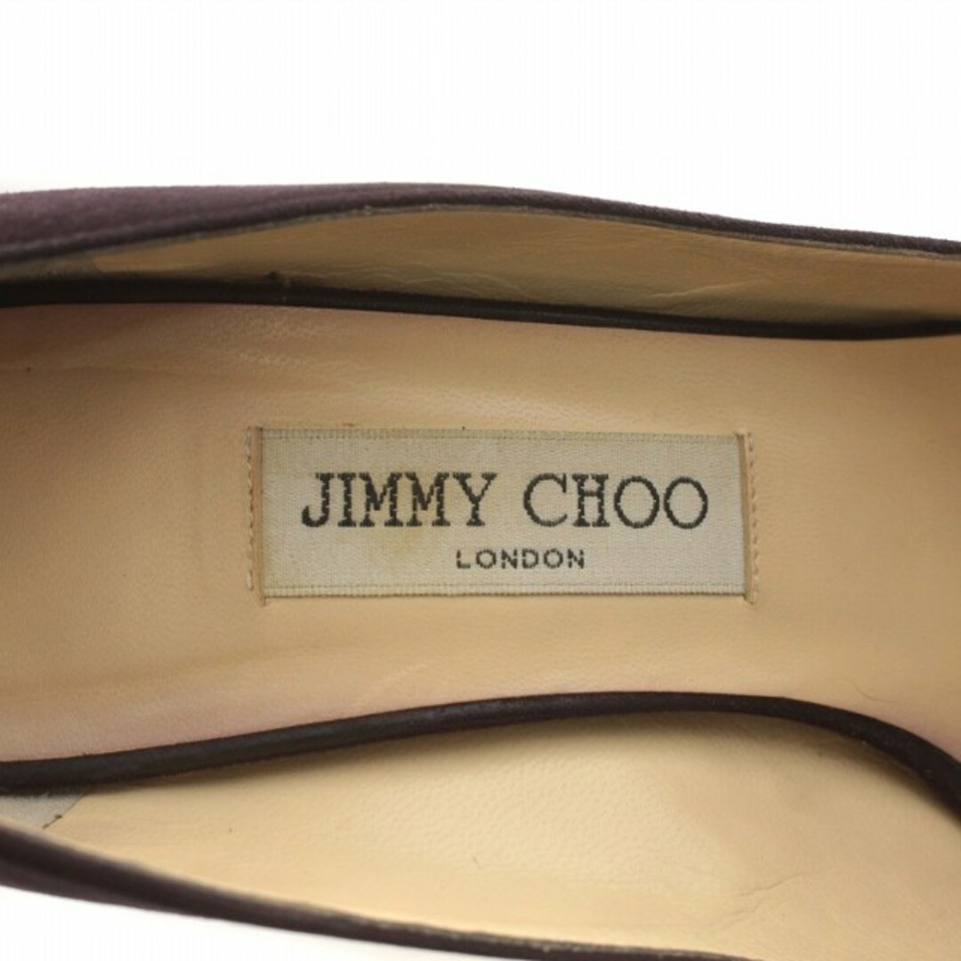 JIMMY CHOO(ジミーチュウ)のジミーチュウ パンプス ハイヒール オープントゥ スエード 26.5cm 紫 レディースの靴/シューズ(ハイヒール/パンプス)の商品写真