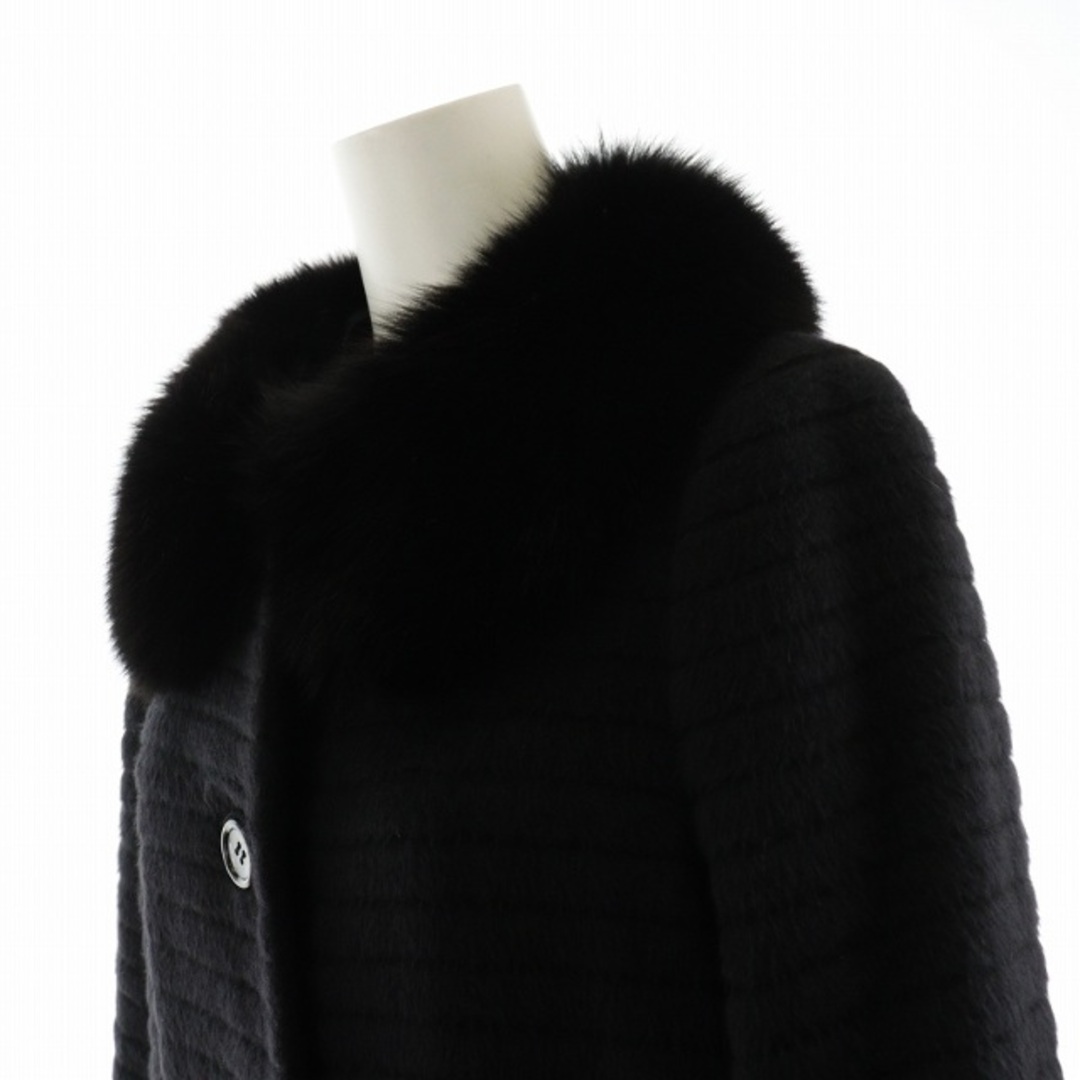 ANAYI(アナイ)のアナイ ミドルコート ウール フォックスファー シングル 38 M 黒 ブラック レディースのジャケット/アウター(その他)の商品写真