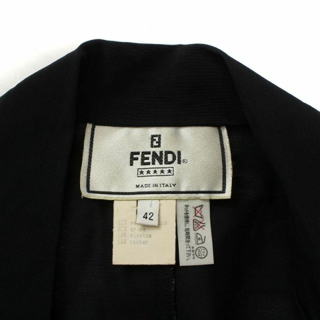 FENDI(フェンディ)のフェンディ ヴィンテージ テーラードジャケット シングル メッシュ 42 L 黒 レディースのジャケット/アウター(その他)の商品写真