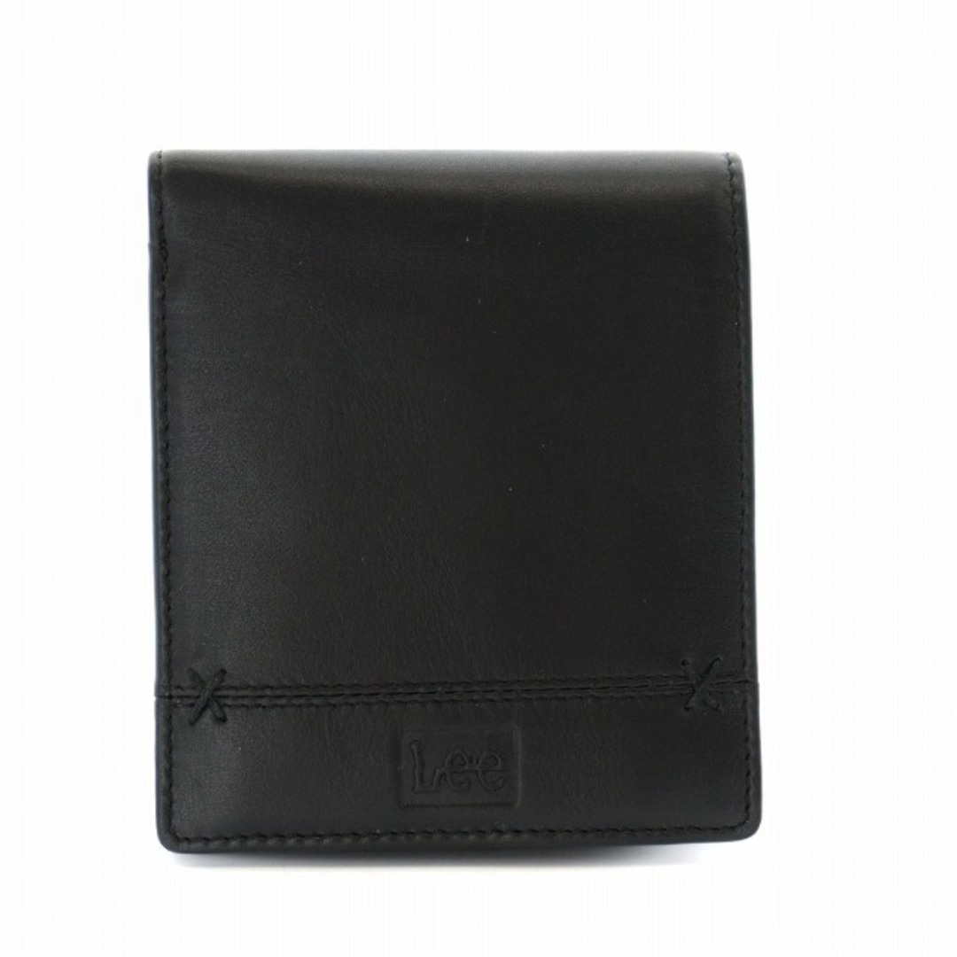 Lee(リー)のリー LEE 二つ折り財布 レザー ロゴ型押し 牛革 レザー黒 ブラック /AQ メンズのファッション小物(折り財布)の商品写真