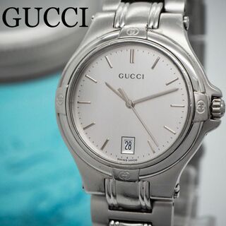 グッチ(Gucci)の321 GUCCI グッチ時計　メンズ腕時計　シルバー　デイト　シンプル(その他)